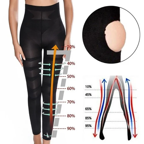 Imagen 2 del producto Mallas de compresión anticelulíticas para mujer, ropa moldeadora de piernas, moldeador de cuerpo, envoltura adelgazante, esculpido en el muslo, pantalones de entrenamiento de cintura más delgada