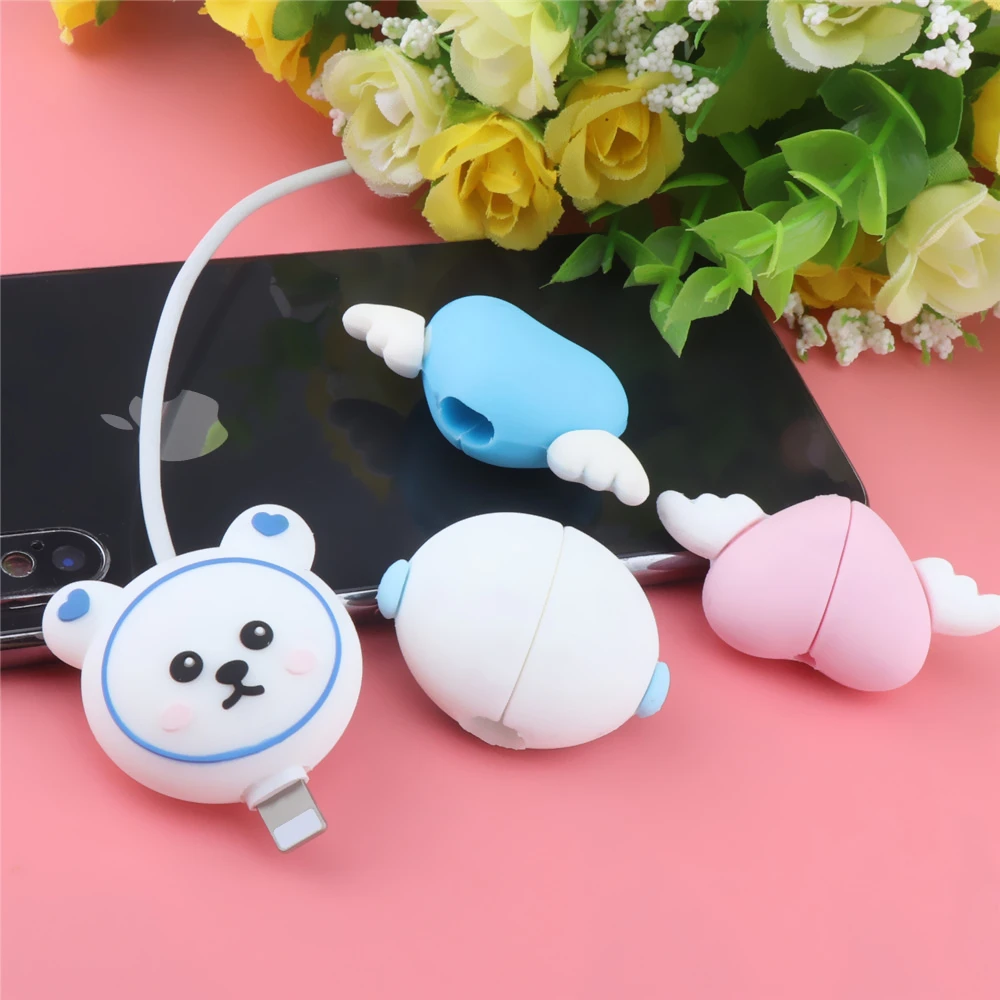 Cartoon Cable Protector Anime Charger Protector For iPhone 18W 20W Cable Winder Organizer Cute Data Line Cord Protective Cover