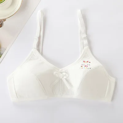 New girl bra development period cotton cartoon beginner small vest-style underwear without steel ring bra