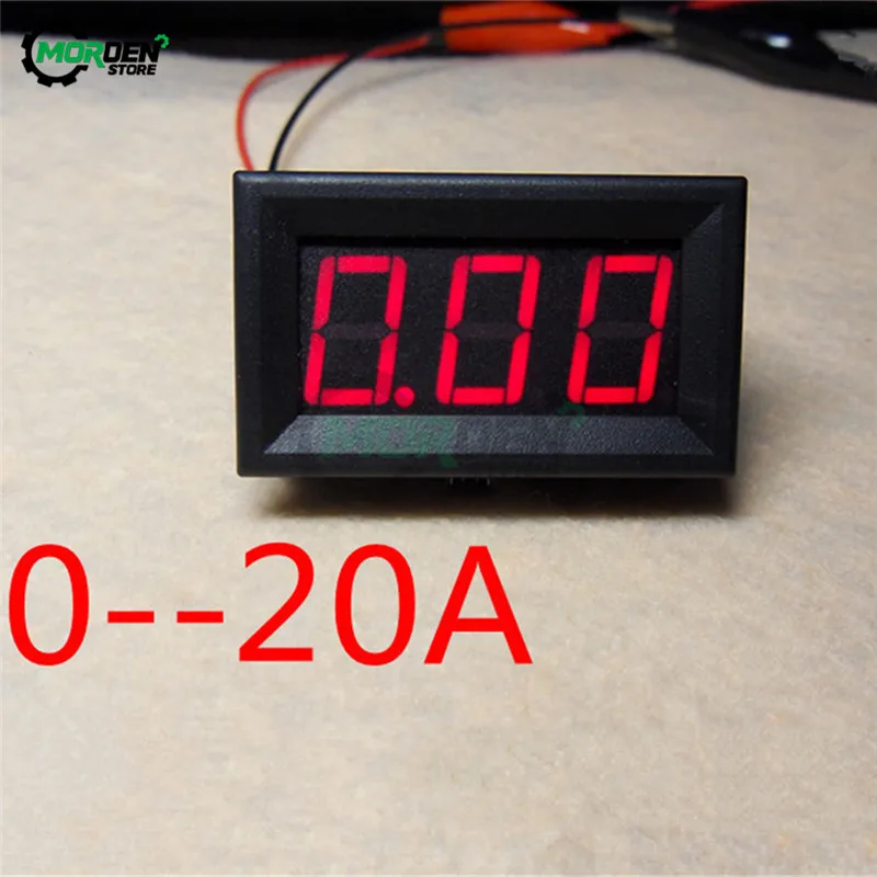 Nieuwe 0.56 "Dc Digitale Ampèremeter 0-20A Groen Rood Current Meter Tester Detector Voor Display Auto Dropship
