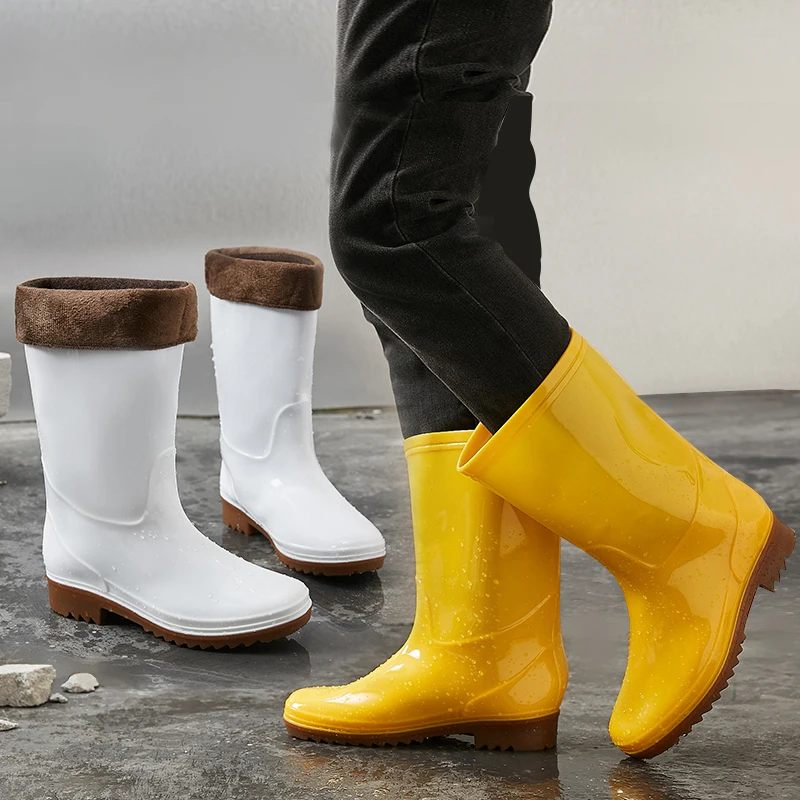 

Pop Good Quality Men Rain Boots Workplace Kitchen Waterproof Labor Shoes Male Rainy Car Washing Men's Shoes Rain Boots Shoes