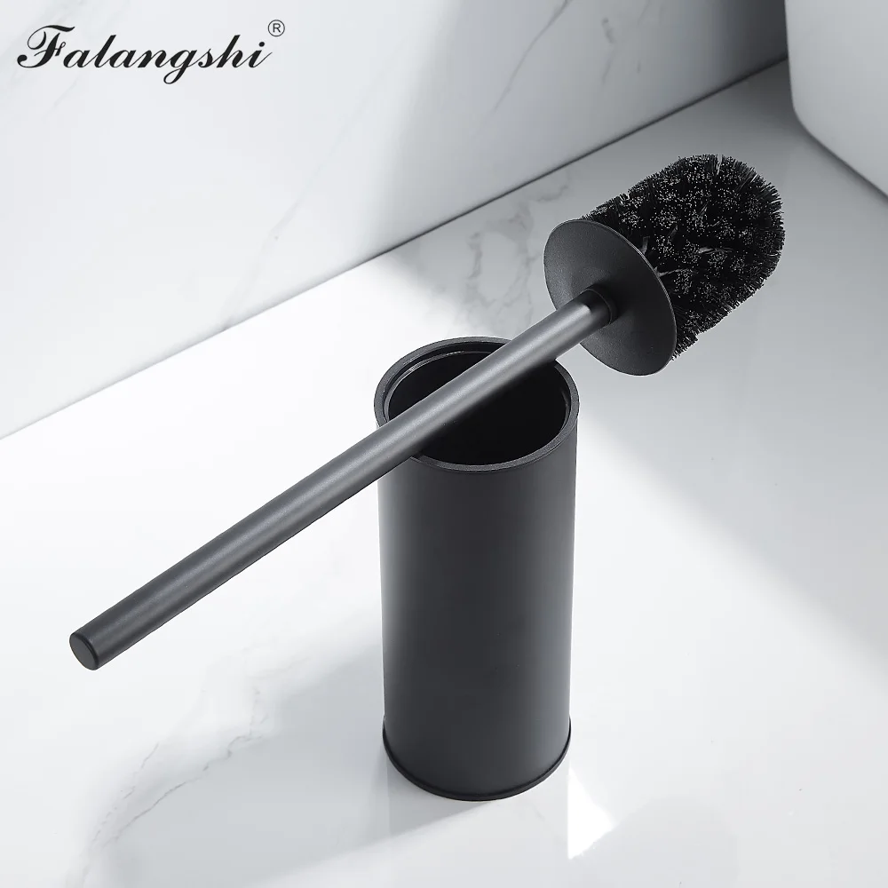 Stainless Steel Toilet Brush Holder Black Color Clean Tool Durable Vertical Toilet Brush Bathroom Cleaning Wall Mounted WB8702