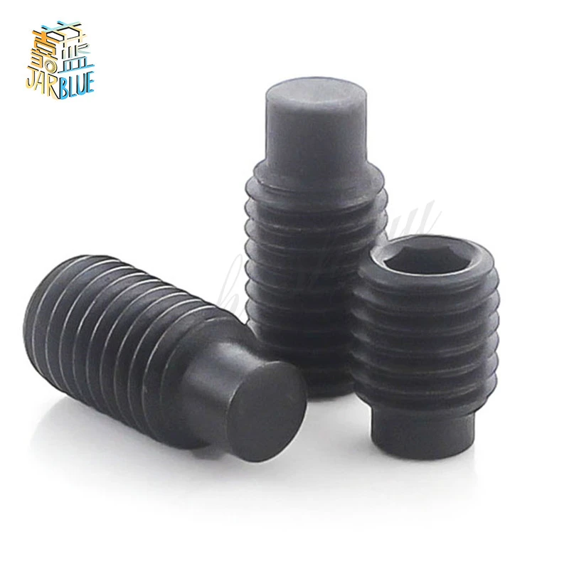 

M3 M4 M5 M6 M8 M10 M12 M14 M16 DIN915 Black grade 12.9 steel Hex Hexagon Socket Set Screw with Dog Point Bolt