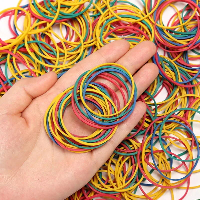 15 ~ 50 มม.ที่มีสีสันยางยืดหยุ่นสําหรับอุปกรณ์เครื่องเขียนสํานักงานยืดยาง Elastics Band แหวนยาง/Latex แหวน