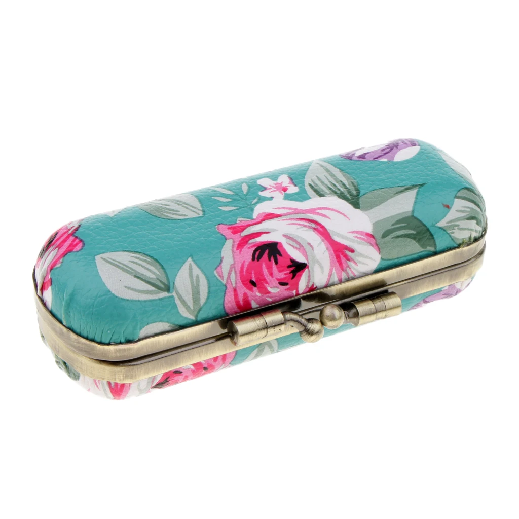 Leather Lipstick Box Lipstick Case with Mirror And Snap Fastener