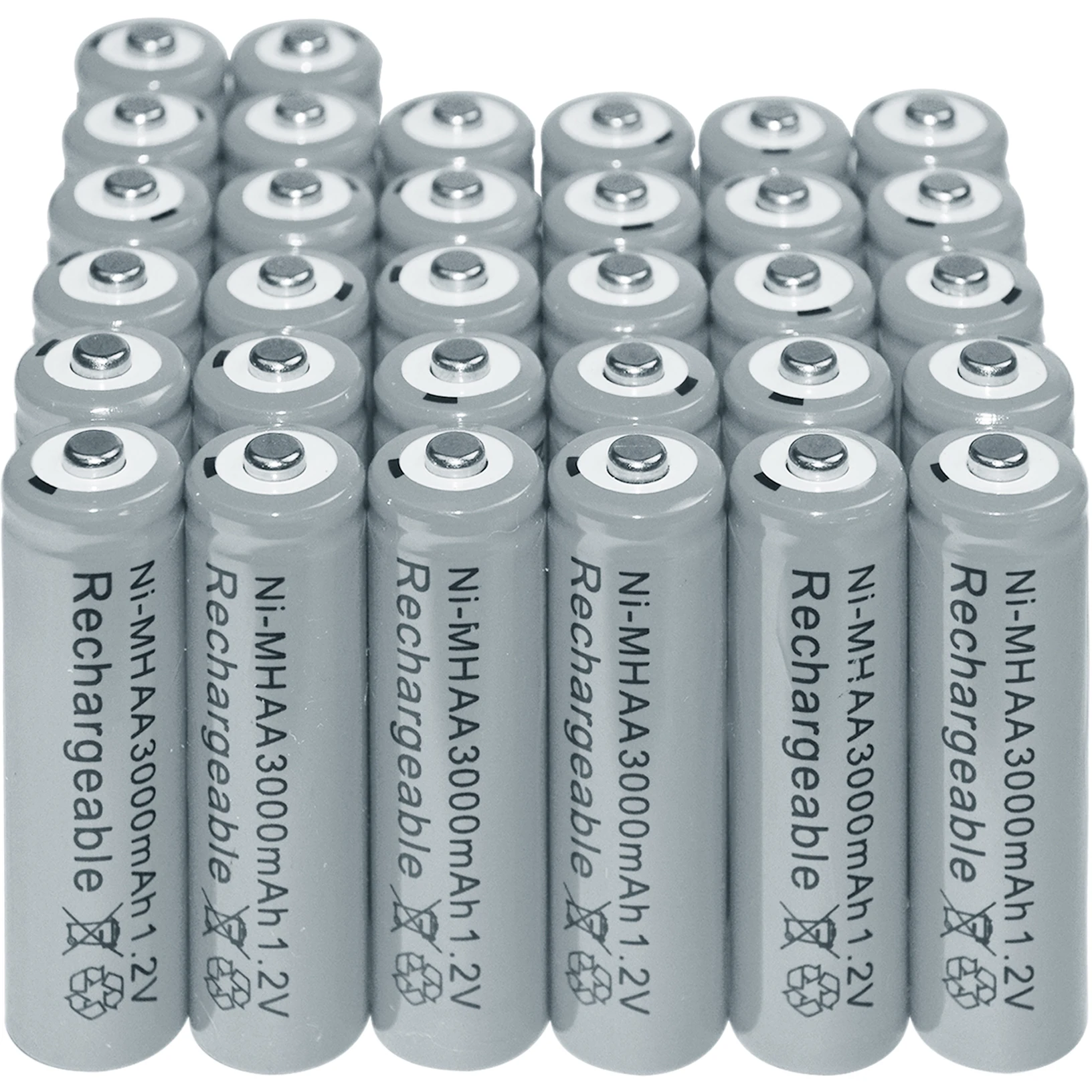 8/16/20/32/40/50 Con AA 3000MAh 2A 1.2 V Ni-MH Màu Xám pin Sạc Dự Phòng Cell Pin Cho MP3 RC Đồ Chơi