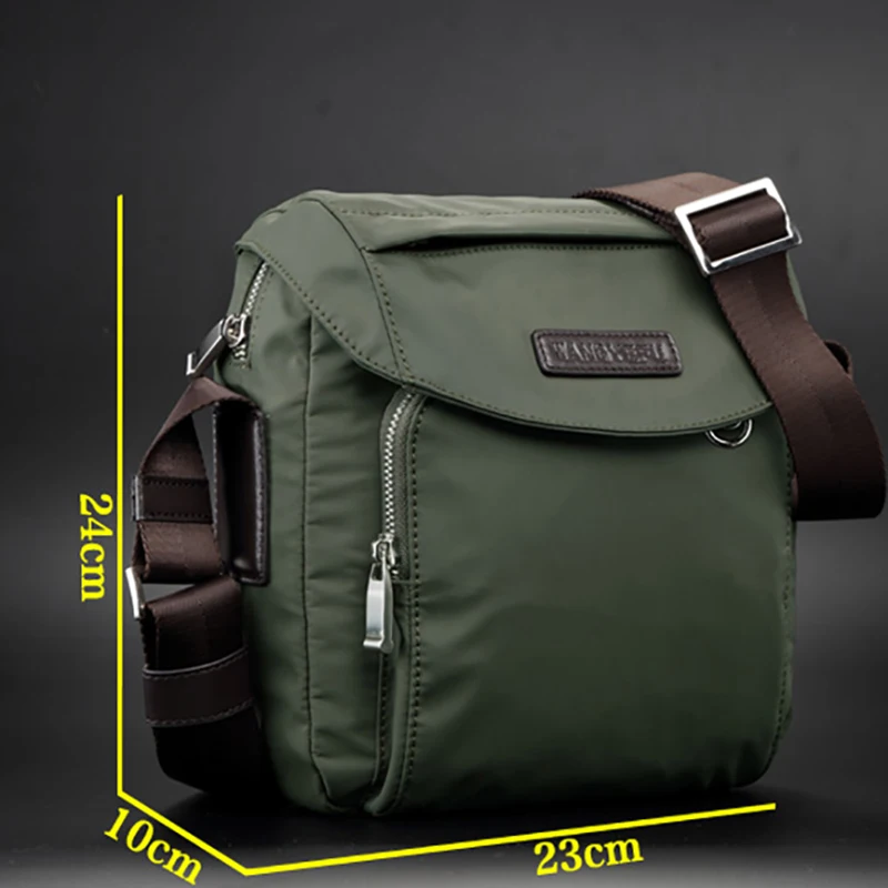 New Men Shoulder Bag Casual Large Capacity Waterproof Retro Zipper Male Messanger Crossbody Outdoor Solid Color Bags Wholesale