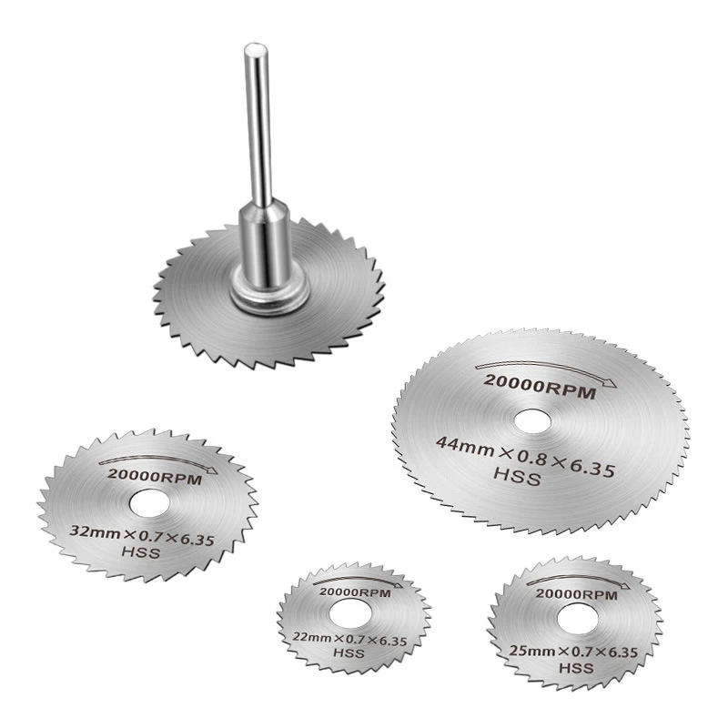 6pcs Mini Circular Saw Blade Set High Speed Steel Cutting Disc 1/8\