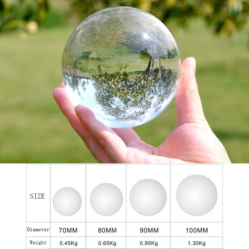 Clear Glass Crystal Ball, Artificial Healing Sphere, Photography Props, Decorative Balls, Lensball Gifts, Hot Sale Gift, 100mm