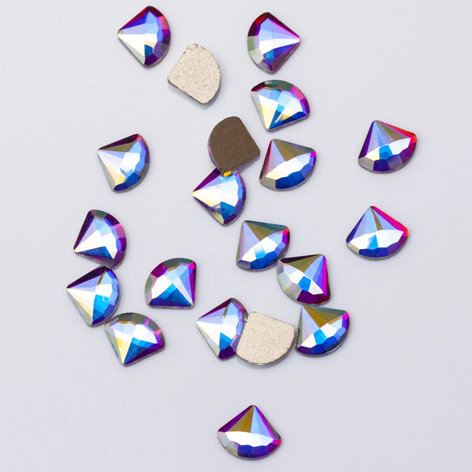 6x7mm Fächer 100 Stück Bunte Super Glänzende Strasssteine Nicht-Hotfix Für Nagelkunst Taschen Kleidung Schuhe DIY Design Handwerk Dekoration – Detail 3