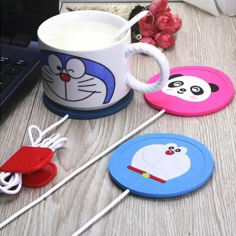 Newest Hot Useful USB Power Suply Office Tea Coffee Cup Mug Cartoon Heating Mat Warmer Pad Electric Insulation Coaster