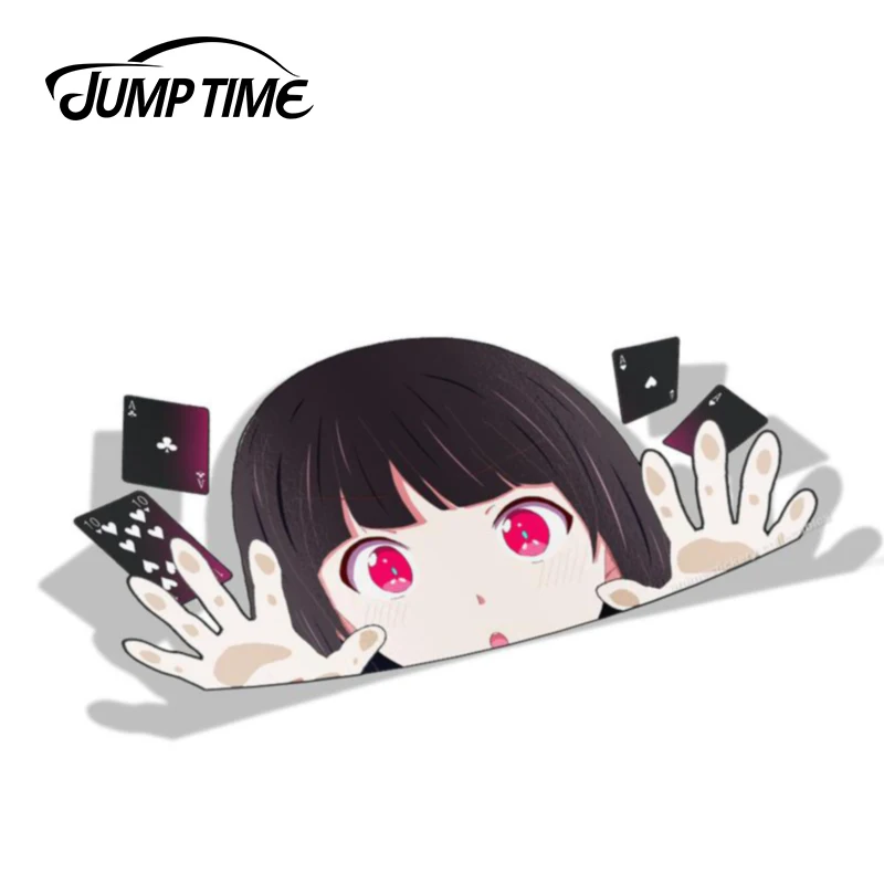 Jump Time 13cm x 7.2cm Kakegurui Cute Girl Anime Car Stickers Waifu Decals Laptop Car Styling Motorcycle Car Accessories