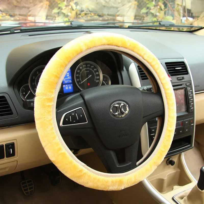 CHIZIYO 4 Colors Winter Warm Imitation Fur Steering Wheel Cover For Car Steering Wheel 36-40CM