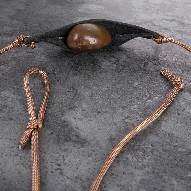 EASYANT Handmade Leather Hunting Shepherd Slingshot Military Adjustable Folding Sling Strap Slingshot