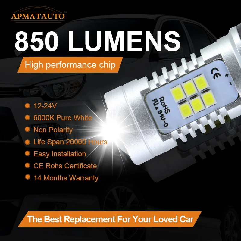 Amber Yellow 21-SMD PY24W 5200s LED Bulbs For BMW E92/E93 F10/F07 5 Series E83/F25 X3 E70 X5 E71 X6 Z4 Front Turn Signal Lights