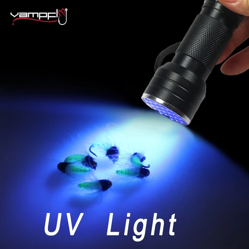 Imagen 1 del producto Vampfly 9LEDs 21LEDs lámpara de curado UV antorcha zumbador Ninfa mosca epoxi curado 365nm ~ 410nm multifunción luz UV pesca atado de moscas herramienta