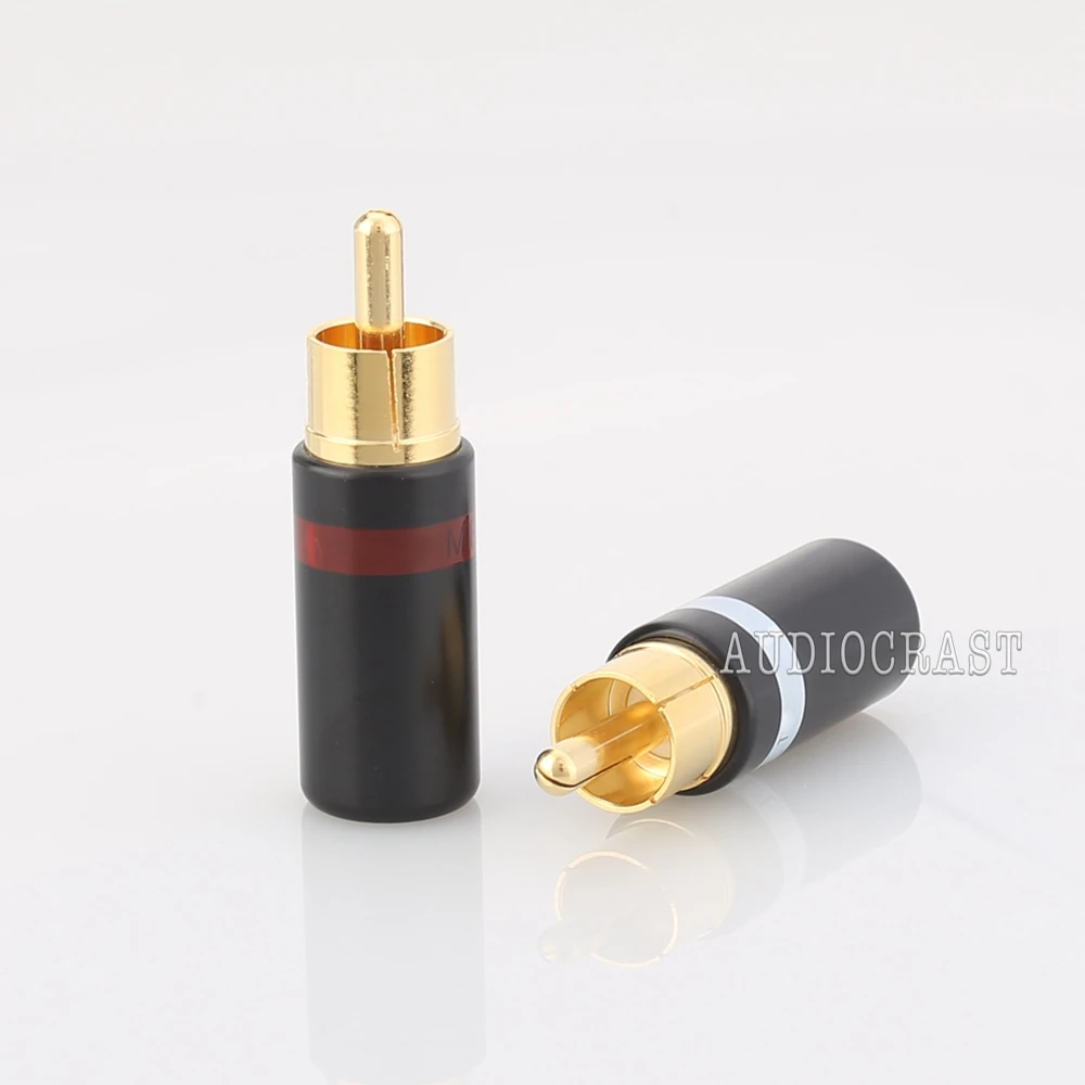 Hifi 4pcs gold plated Rca plug audio AMP interconnect rca plug Socket connector