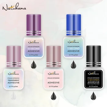 NATUHANA 5ml 1 שניות ייבוש מהיר חזק דבק להארכת ריסים מזווית 5-7 שבועות ריח נמוך דבק לריסים מינק