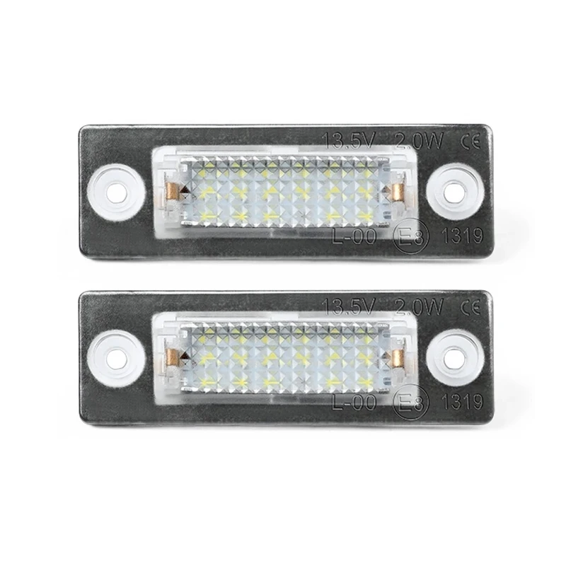 2Pcs No Error LED Number License Plate Lights Lamp Car Accessories For VW Golf Jetta Passat Caddy Touran Transporter T5 T6 Skoda