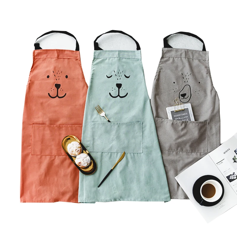 Apron Kitchen Overalls Korean Fashion Cotton Cloth Parent-child Cartoon Pattern Children