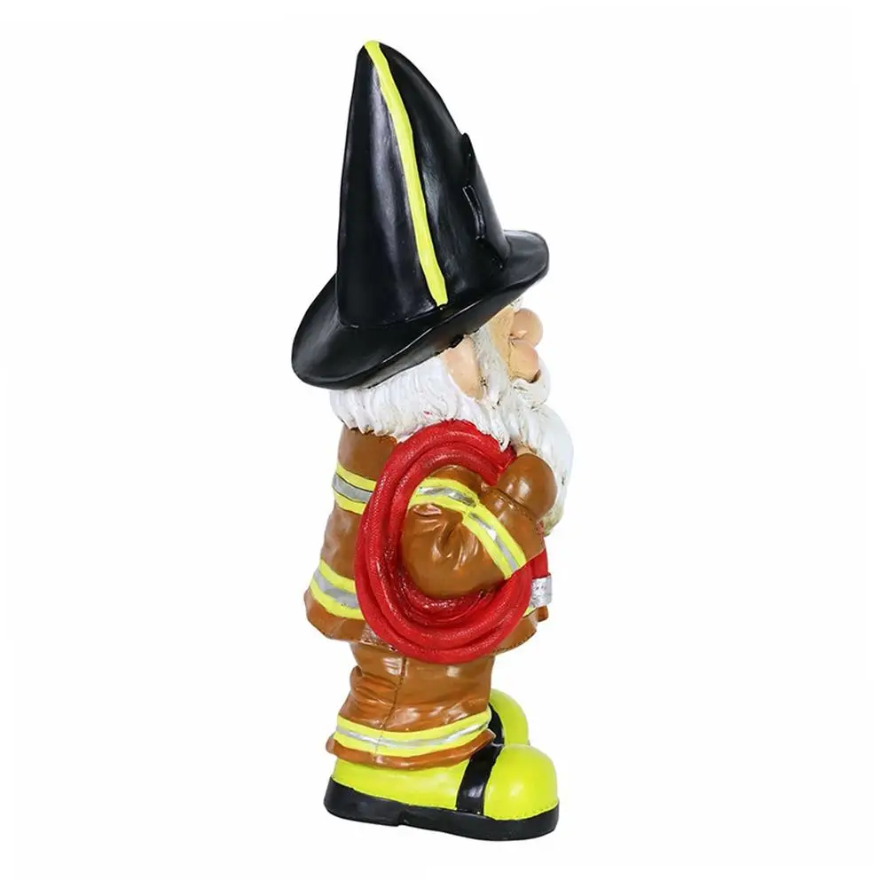 Resin Sculpture Fireman Gnome Statue Whimsical Garden Decoration For Patio Decor Home Decor Garden Decor Christma Birthday Gift