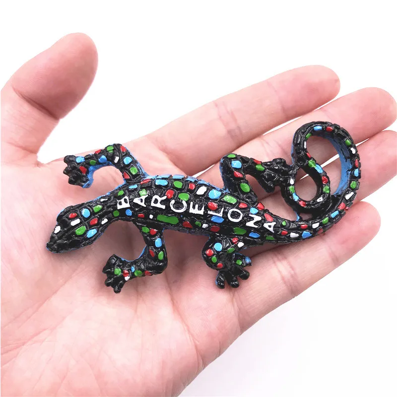 Samba Panorama, Spanish Gecko, Scroll, Spanish Bullfighting, Madrid Spain, Barcelona Bullfighting Marque Souvenir Fridge Magnet