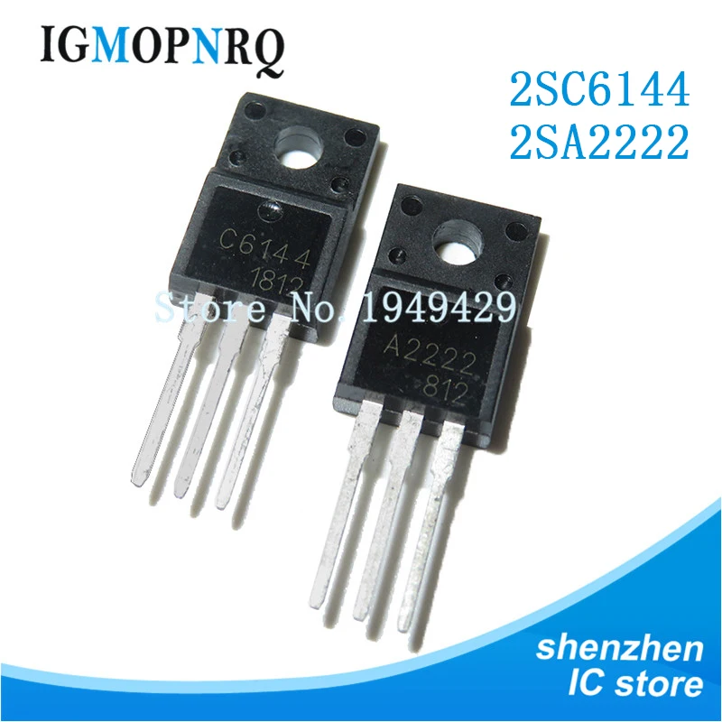 10pcs/lot 2SA2222 2SC6144 TO-220F (5pcs A2222 + 5pcs C6144 )TO-220 new