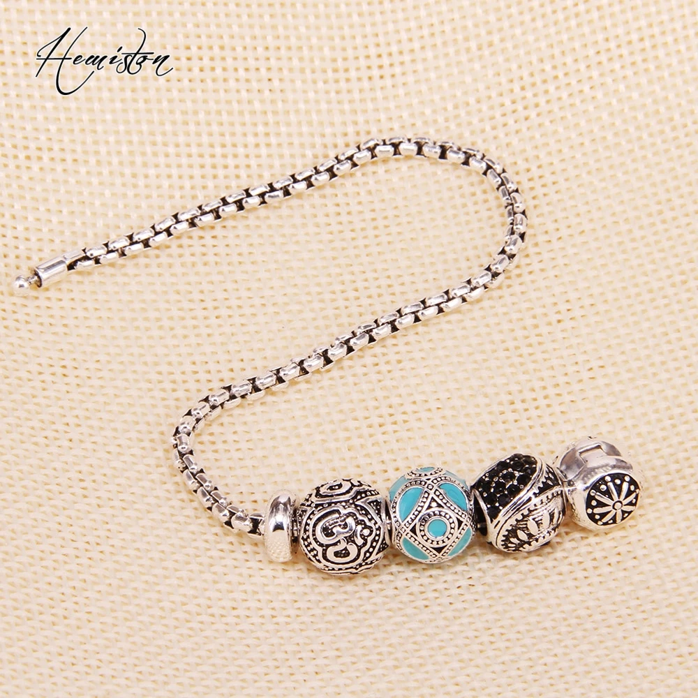 توماس KM حبة سوار ذاتي الصنع مع OM MAORI ETHNIC الخرز سدادة ، المتمردين القلب نمط سوار للرجال TS KB539