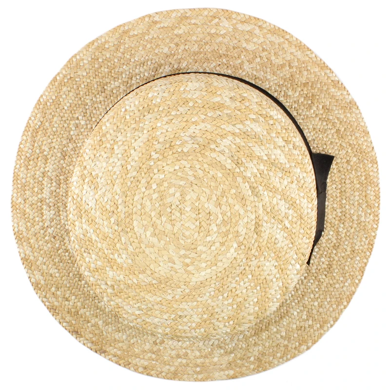 2 Sizes Parent-child Men Women Kids Child Straw Flat Top Boater Hats Sailor Caps Summer Sombrero Beach Sunhat Outdoor Sunbonnet