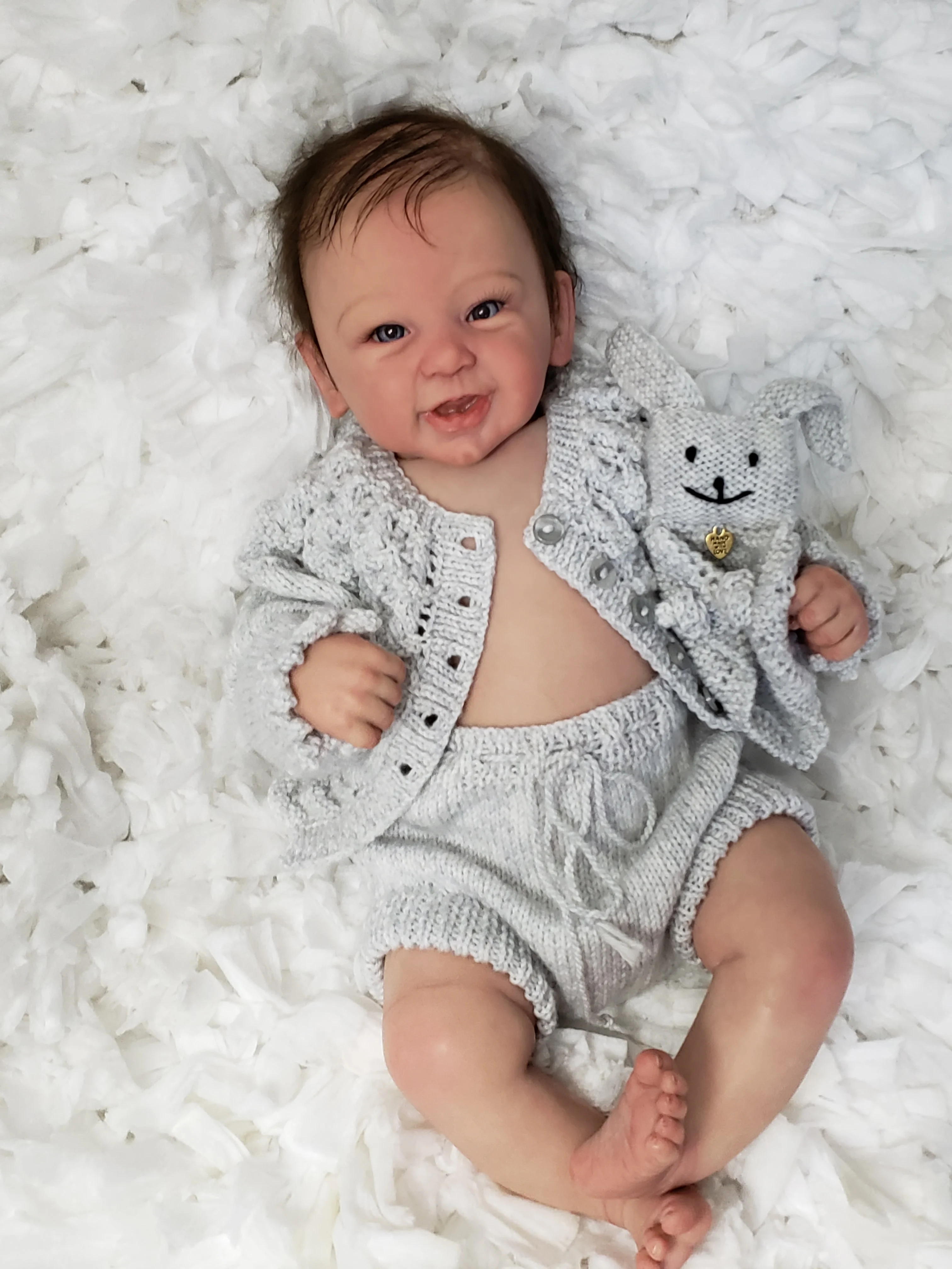 NPK 21inch Reborn Doll Kit Phoenix Lifelike Soft Touch Fresh White color Soft Flexible Unfinished Doll Parts