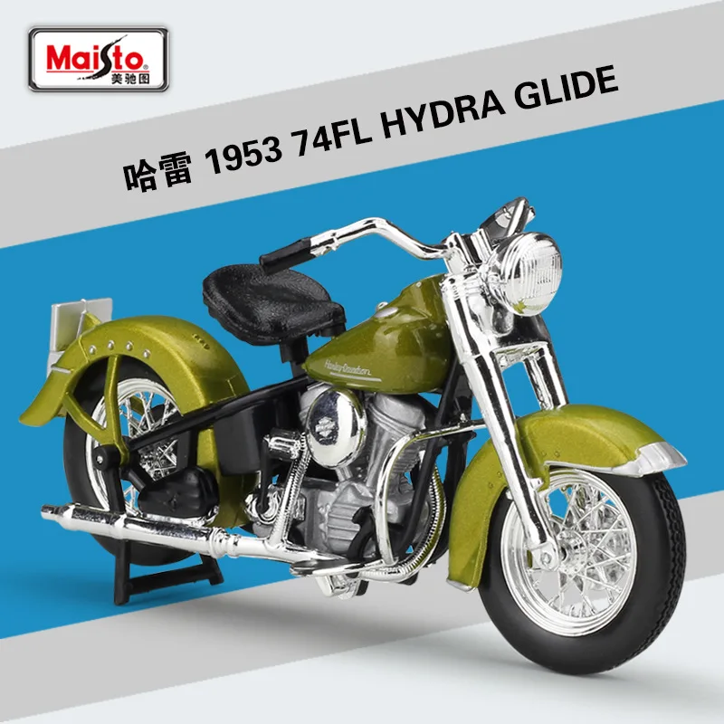 Maisto 1:18 Harley 1953 74FL HYDRA GLIDE Motorcycle Model Toy Collection Mini Moto Die Cast Metal with Plastic Part