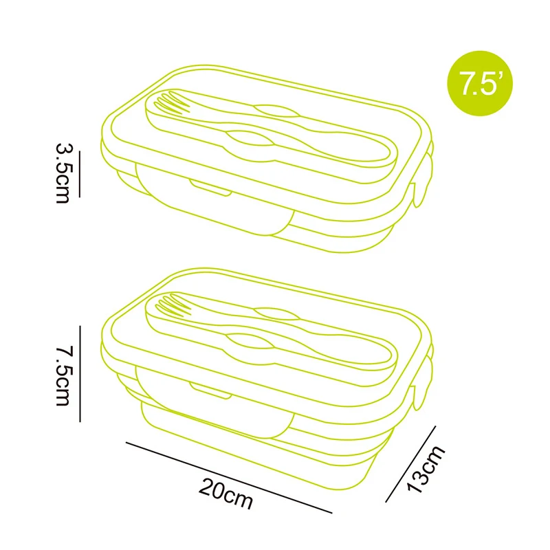Healthy Portable Collapsible Food Box Microwave Bowl Silicone Folding Japanese Bento Lunch Box For Kids Adult food carrier 900ml view 6