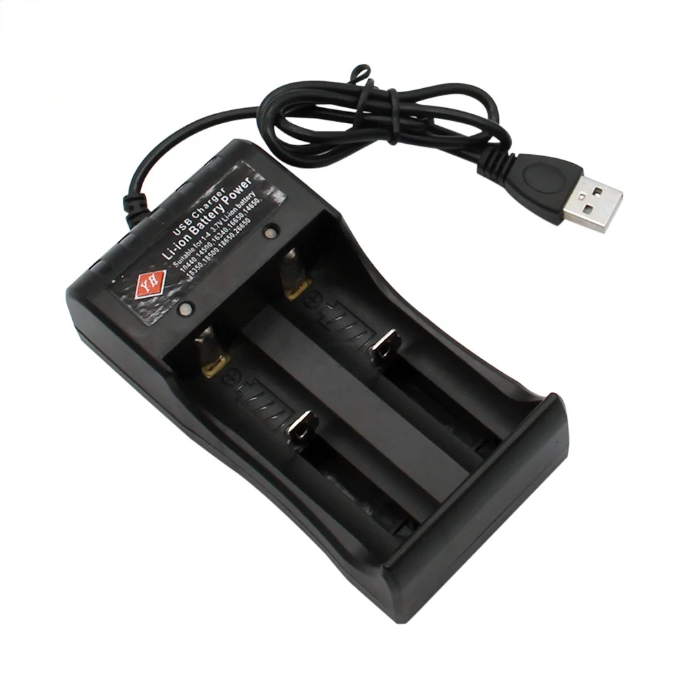 2021 Universal 1/2 Slot Batterie 3,7 V 18650 26650 14500 17670 USB Ladegerät Smart Charge Für Wiederaufladbare Li-Ion NiMH Batterien