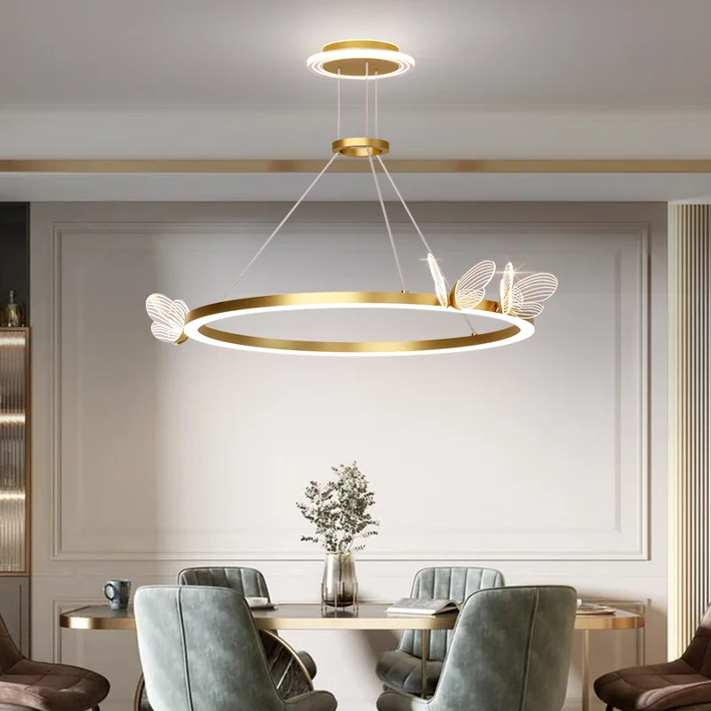 Butterfly LED Pendant Light Nordic Ceiling Chandelier Indoor Lighting Children's Hanging Lamp For Home Living Room Dining Tables