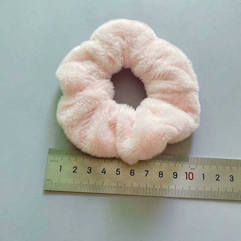 Women Soft Faux Fur Hair Scrunchies Plush Elastic Hair Bands Girls Ponytail Holders Hair Tie Fashion Headband Hair Accessories