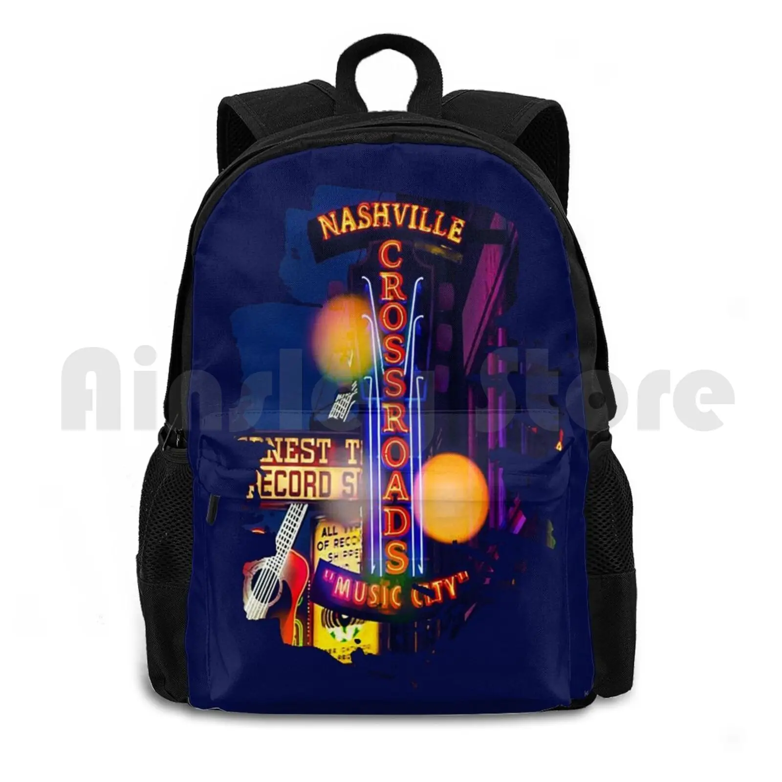 Nashville Music City Outdoor Hiking Backpack Riding Climbing Sports Bag Nashville Tennessee Country Music Downtown Nashville