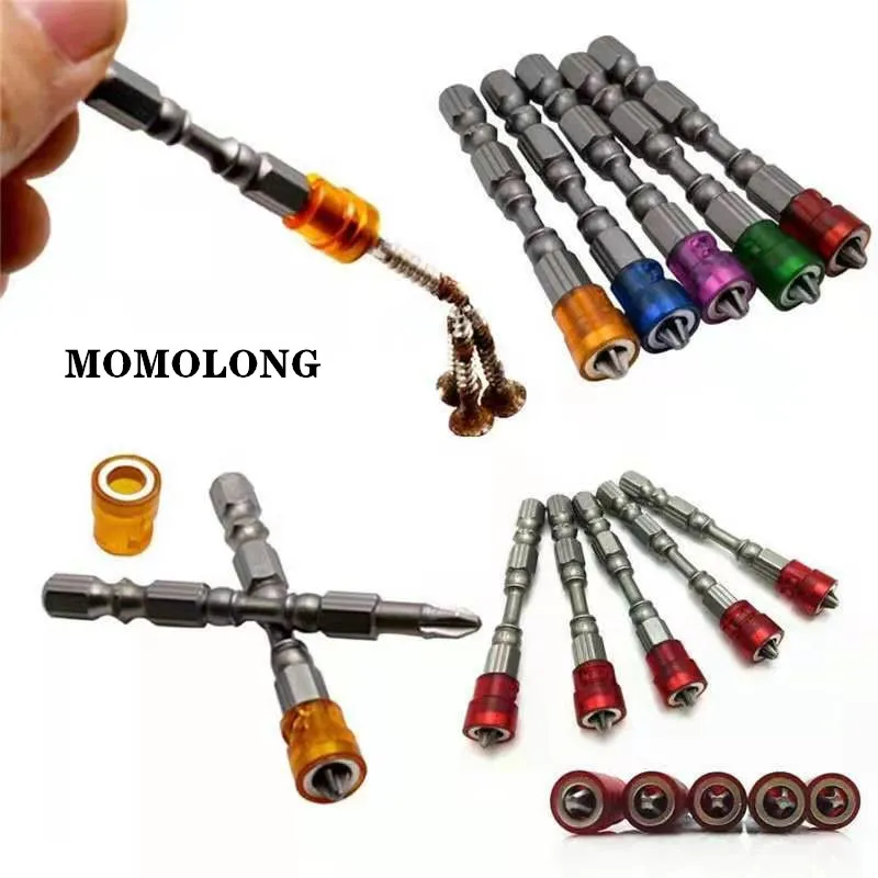 Set di cacciaviti elettrici per cartongesso con gambo esagonale da 5 pollici da 1/4 pollici Set di cacciaviti magnetici a testa singola PH2 Phillips in lega S2 anti-sl