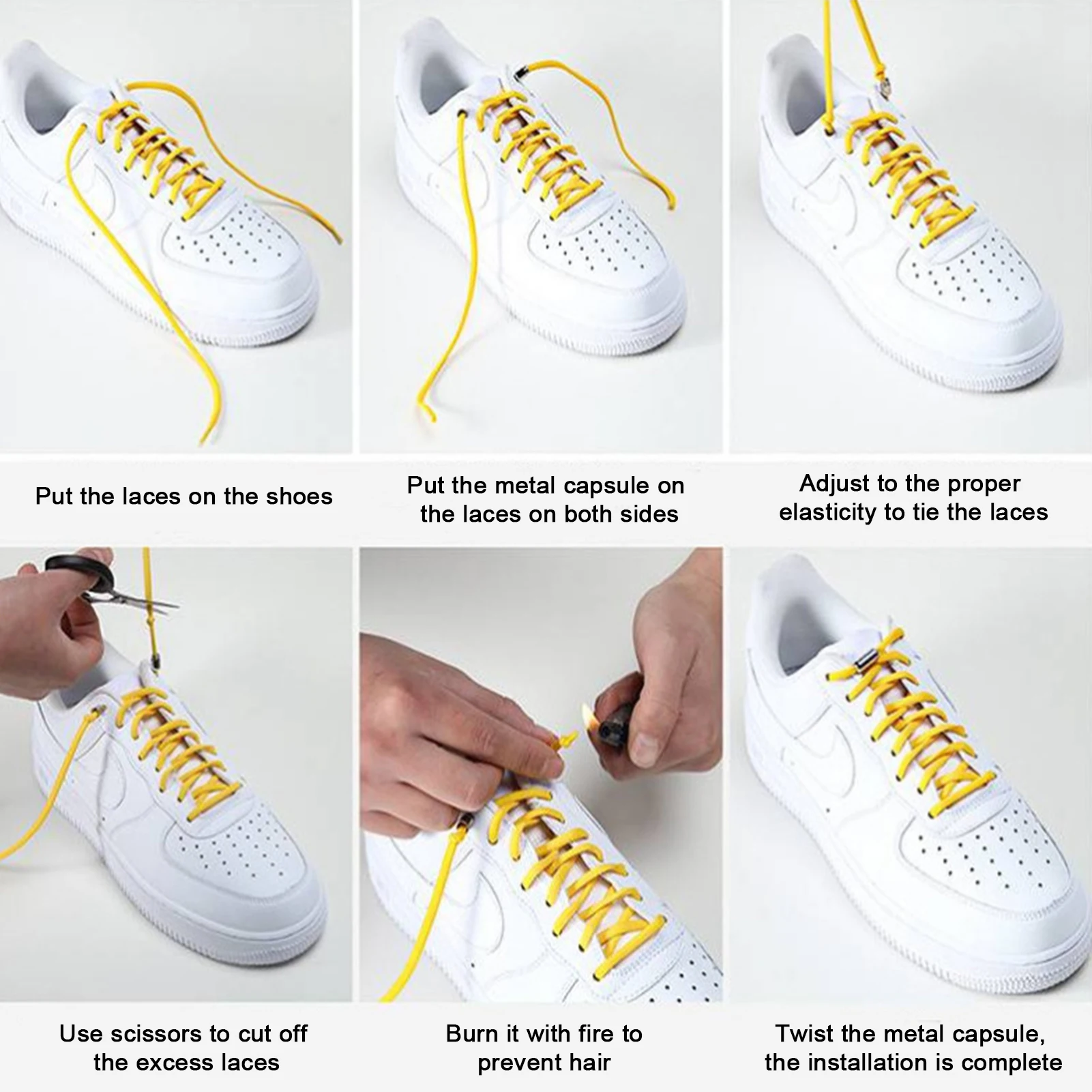 เชือกผูกรองเท้าล็อคหัวเข็มขัดโลหะอุปกรณ์ล็อคเชือกผูกรองเท้าไม่ผูกเชือกรองเท้าเหล็กชุดรองเท้าผ้าใบ