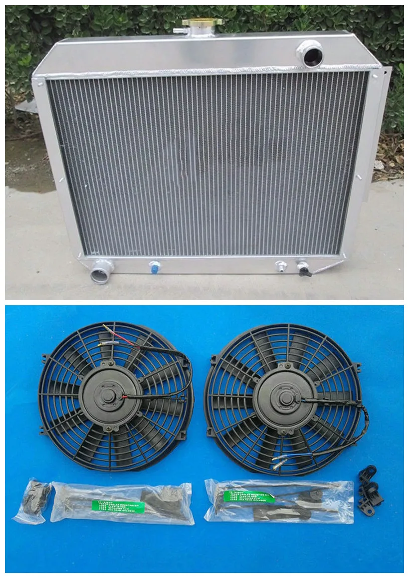 

High Performance Aluminum Radiator + Fans For 1966-1970 Chrysler/for Dodge Polara/for Plymouth 7.2 V8 440 ENGINE 1967 1968 1969