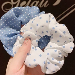 Women Soft Hair Scrunchie Elastic Purple Solid Color Hair Band floral prints Stretchy Hair Tie Ponytail Holder Hair Accessories