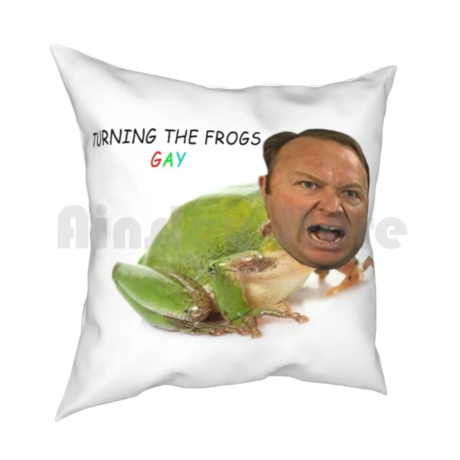 Alex Jones Pillow Case Printed Home Soft Throw Pillow Alex Jones Memes Cool Fake News News Hipster Man Frogs Nature