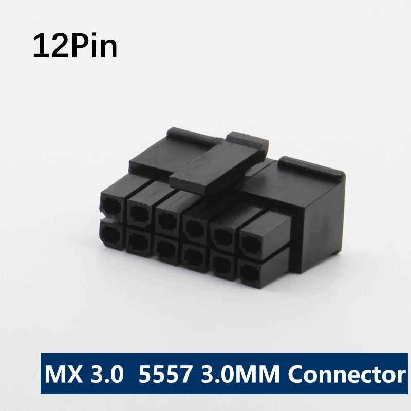 

50PCS 12Pin Molex 3.0 Pitch 3.0 Connector 12P Small 5557 Male plug 2X6P Double Row MX3.0 3.0 Connector for Cable DIY