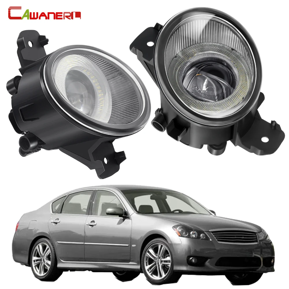

2 X Car Front Bumper Angel Eye Fog Light Assembly LED Fog Daytime Running Lamp DRL 30W 8000LM 12V For Infiniti M45 2008-2010