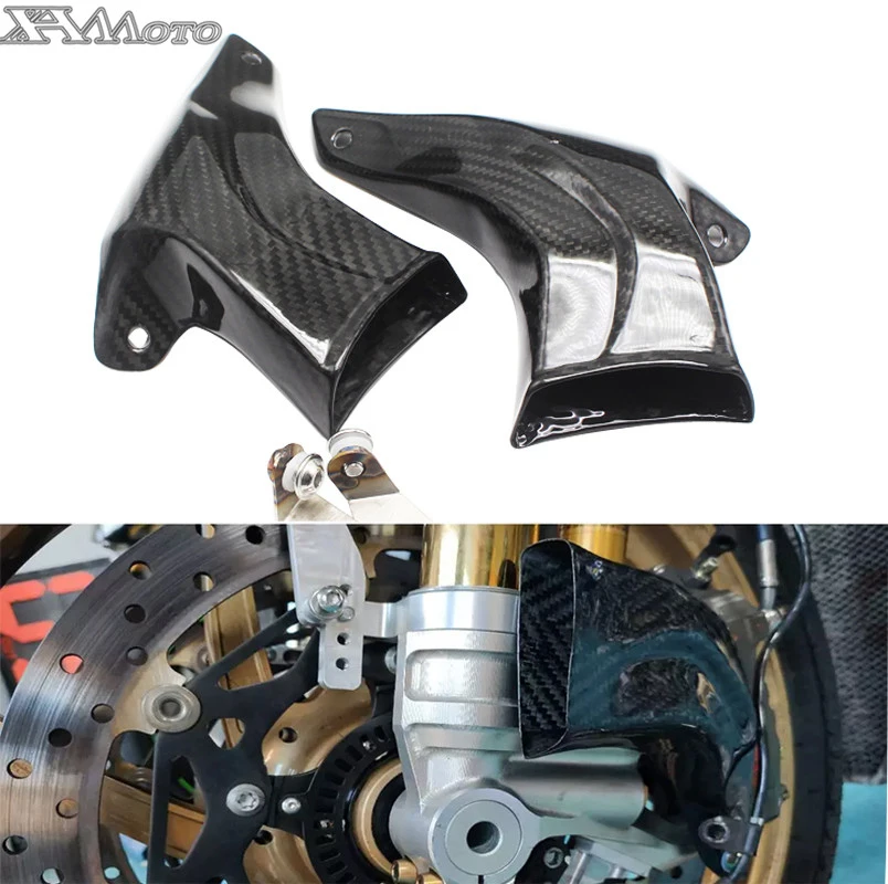 Universal motorcycle Brake System Air Cooling For Honda NC750X CB500 CBR500 CRF1000L X-ADV750 Carbon Fiber Ducts + Mounting kit