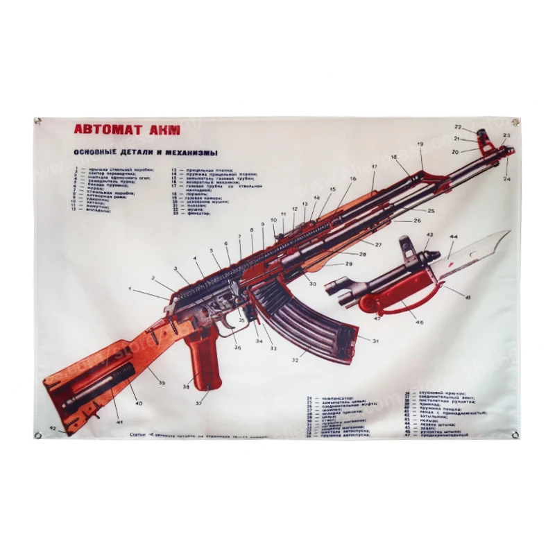 Gun Poster Flag Banner Art Home Decoration Hanging 4 Gromments In Corners 3*5FT 144cm*96cm