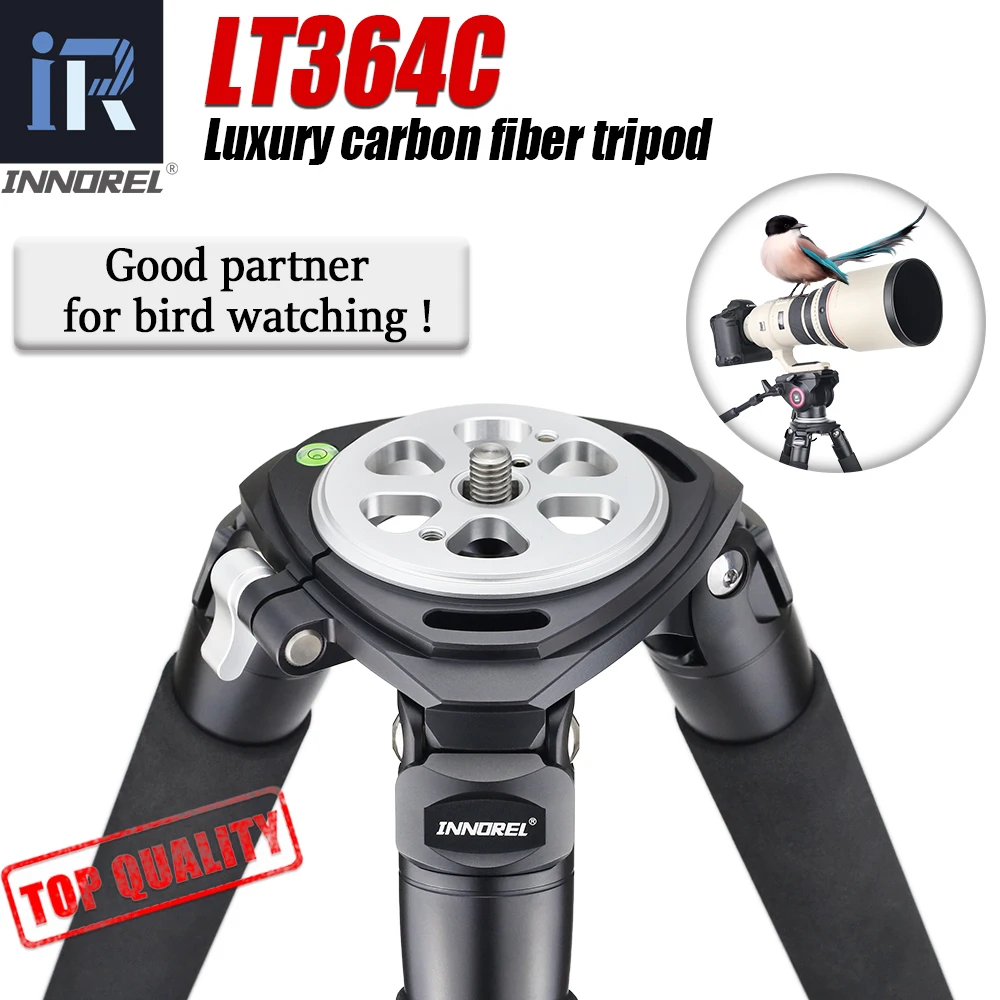 LT364C Luxury 10 Layers Carbon Fiber Tripod for Camera Professional Birdwatching Fluid head for Canon Nikon Sony DSLR 36mm Tube