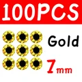 100 piezas de 7 mm doradas