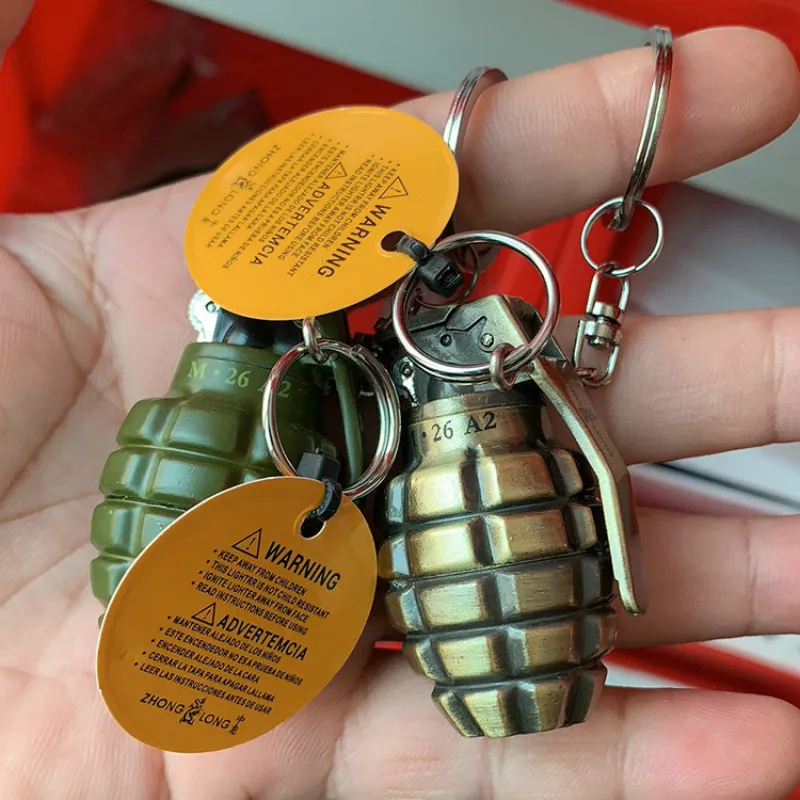 Grenade shape gas lighter Inflatable Fashion cigarette Metal lighters Windproof smoking Grinding Wheel Lighter Outdoor Tools Gr