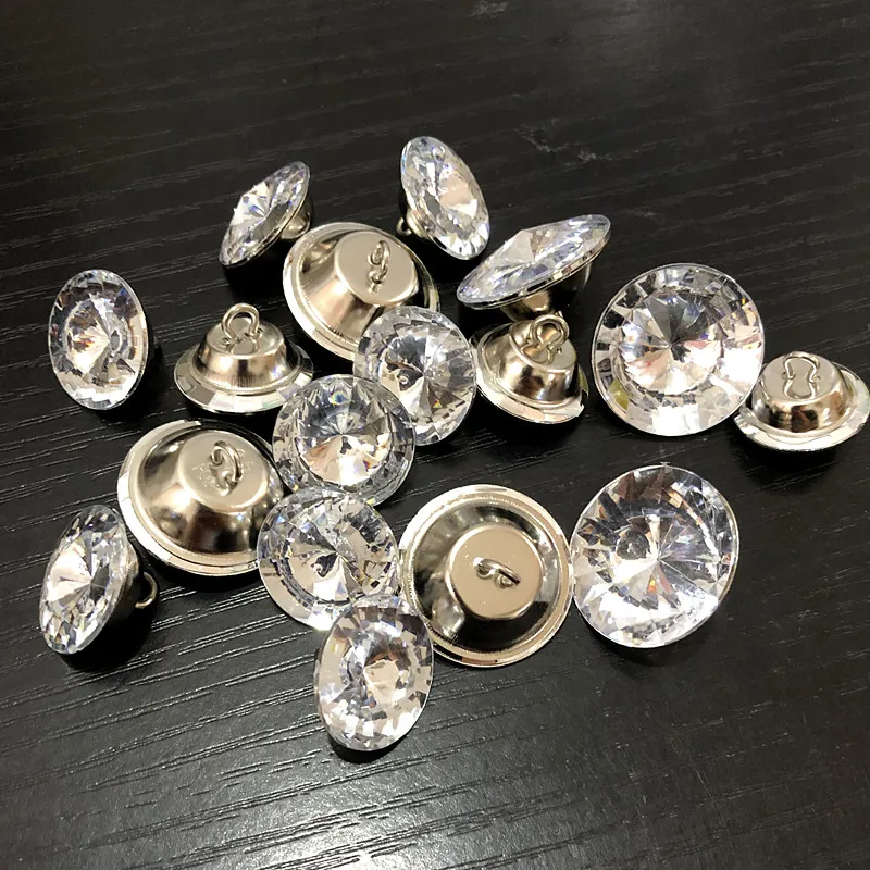 Lot De 10 Boutons Strass Acrylique Bleu Clair - 13mm, 2 Trous - Neuf, Couture, Fabrication France