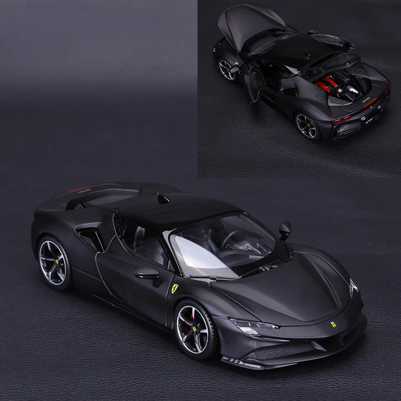 Bburago 1:24 Scale Black NEW Ferrari SF90 STRADALE Alloy Luxury Vehicle Diecast Cars Model Toy Collection Gift